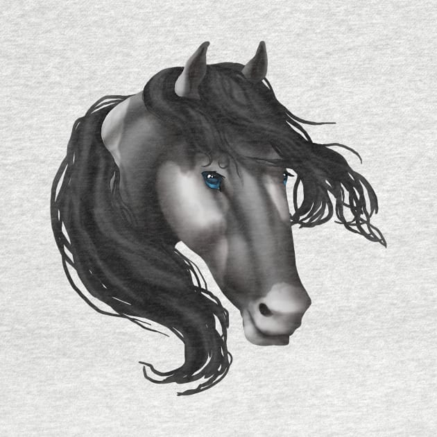 Horse Head - Gray Paint by FalconArt